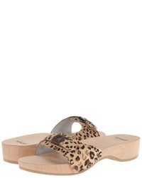 Sandales à talons imprimées léopard marron clair