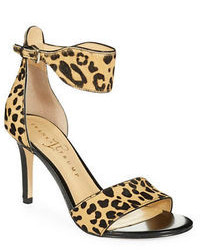 Sandales à talons imprimées léopard marron