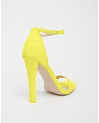 Sandales à talons jaunes Asos