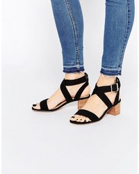 Sandales à talons noires Asos