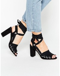 Sandales à talons noires Asos