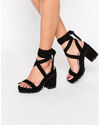 Sandales à talons noires Asos