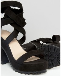 Sandales à talons noires Asos