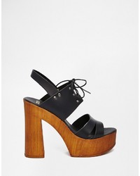 Sandales à talons noires Asos