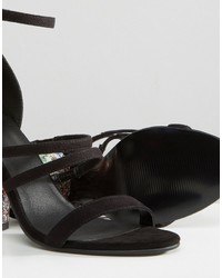 Sandales à talons ornées noires Asos
