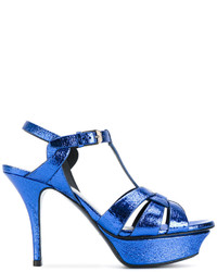 Sandales bleues Saint Laurent