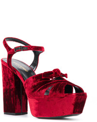 Sandales bordeaux Saint Laurent