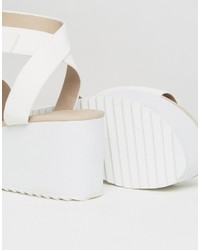 Sandales compensées blanches Asos