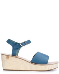 Sandales compensées en cuir bleu clair Ancient Greek Sandals
