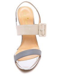 Sandales compensées en cuir grises Kate Spade