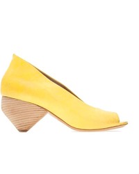 Sandales compensées en cuir jaunes Marsèll