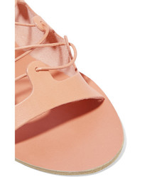 Sandales compensées en cuir marron clair Ancient Greek Sandals