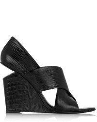 Sandales compensées en cuir noires Alexander Wang