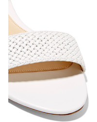 Sandales compensées en cuir ornées blanches Alexandre Birman