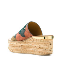 Sandales compensées en daim multicolores Chloé