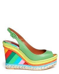 Sandales compensées multicolores