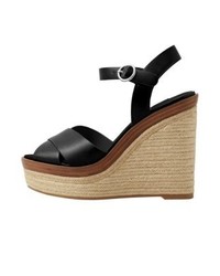 Sandales compensées noires Mango