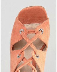 Sandales compensées orange Asos
