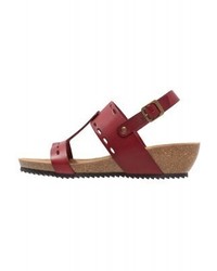 Sandales compensées rouges Kickers
