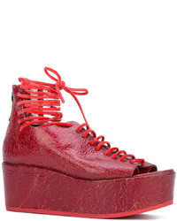 Sandales compensées rouges Marsèll