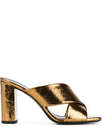 Sandales dorées Saint Laurent