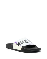 Sandales en caoutchouc argentées Moschino