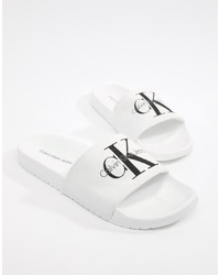 Sandales en caoutchouc blanches et noires Calvin Klein