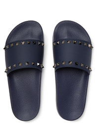 Sandales en caoutchouc bleu marine Valentino