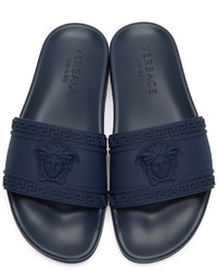 Sandales en caoutchouc bleu marine Versace