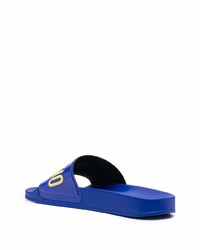 Sandales en caoutchouc imprimées bleu marine Moschino