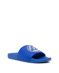 Sandales en caoutchouc imprimées bleues VERSACE JEANS COUTURE