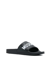 Sandales en caoutchouc imprimées noires Moschino