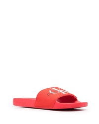 Sandales en caoutchouc imprimées rouges Calvin Klein Jeans
