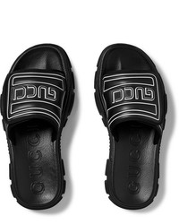 Sandales en caoutchouc noires Gucci