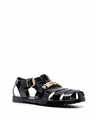 Sandales en caoutchouc noires Moschino