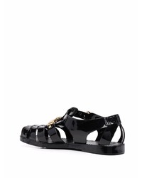 Sandales en caoutchouc noires Moschino