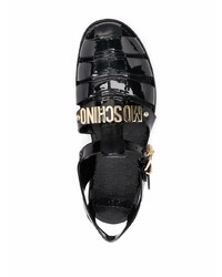 Sandales en caoutchouc noires Moschino