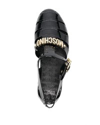 Sandales en caoutchouc noires Moschino