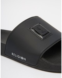 Sandales en caoutchouc noires Religion