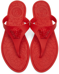 Sandales en caoutchouc rouges Versace