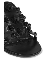 Sandales en cuir à clous noires Balenciaga