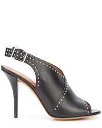 Sandales en cuir à clous noires Givenchy