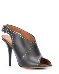 Sandales en cuir à clous noires Givenchy