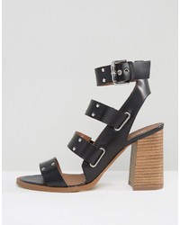 Sandales en cuir à clous noires Asos