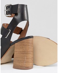 Sandales en cuir à clous noires Asos