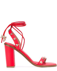 Sandales en cuir à clous rouges RED Valentino