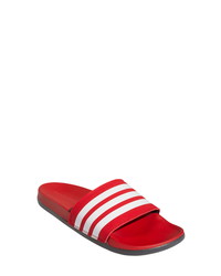 Sandales en cuir à rayures horizontales rouges