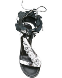 Sandales en cuir argentées Isabel Marant