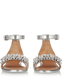 Sandales en cuir argentées Givenchy