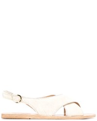 Sandales en cuir blanches Ancient Greek Sandals